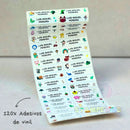 120 Adesivos laváveis