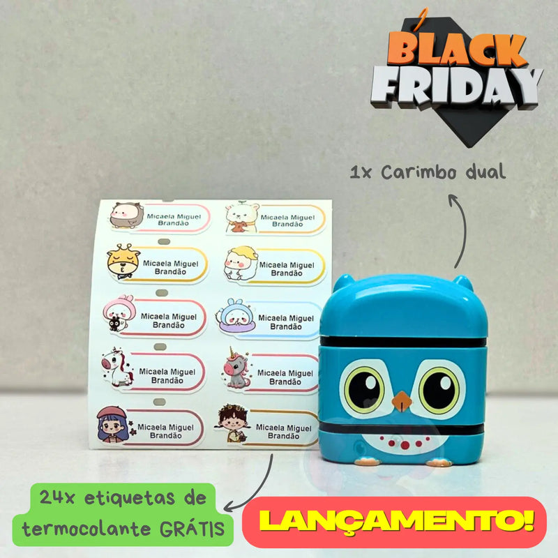 [LANÇAMENTO] Carimbo Dual + GRÁTIS (24 Etiquetas termocolantes)
