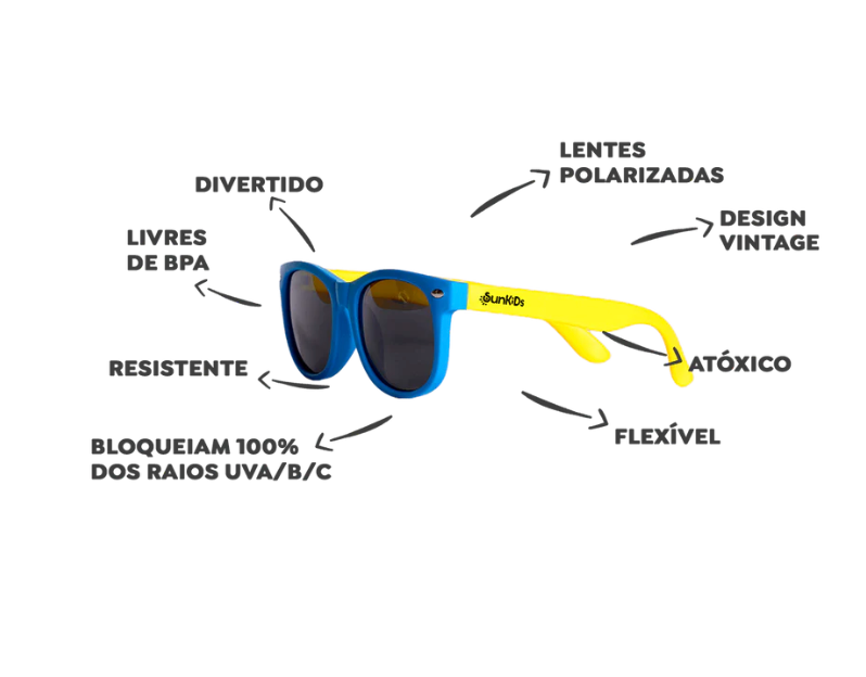 Óculos de Sol infantil WayFun - Flexível e indestrutível